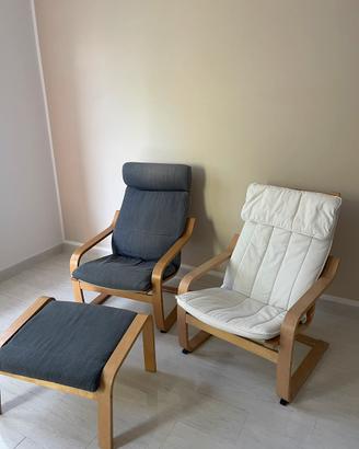 Set poltrone poggiapiedi e tavolo da giardino