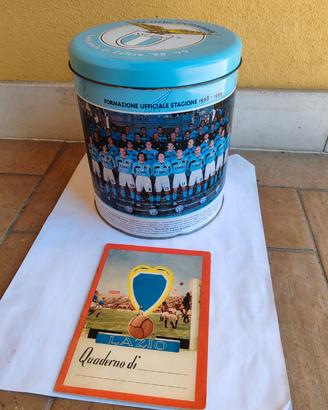 scatola latta e quaderno calcio Lazio