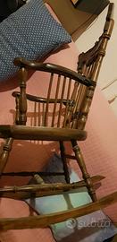 Sedia a Dondolo Antica Windsor Boston Rocker Intag