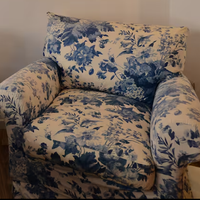 poltrona vintage floreali blu/bianco