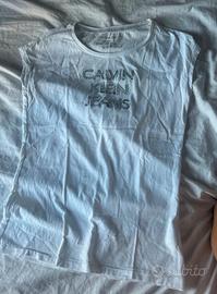 T-shirt calvin klein jeans con logo paillettes