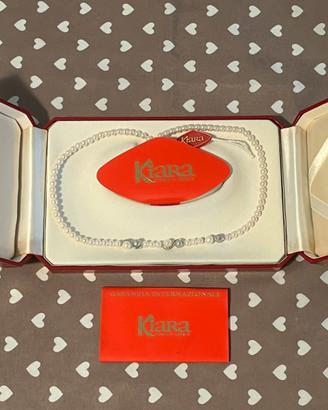 Girocollo Kiara Oro Bianco e Perle 44cm Garanzia