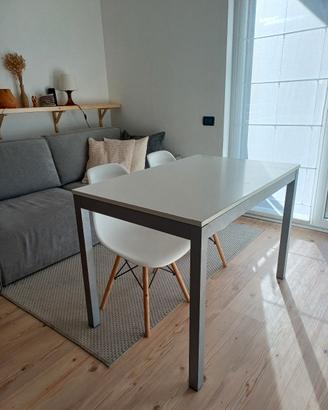 Tavolo allungabile 110–150 × 70 bianco/grigio