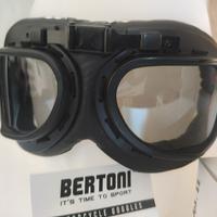 Occhiali Moto Bertoni AF195A Cafe Racer/Vintage Ne