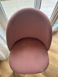 Sedie velluto rosa e oro