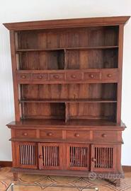 Credenza con Piattaia in Legno Massello 