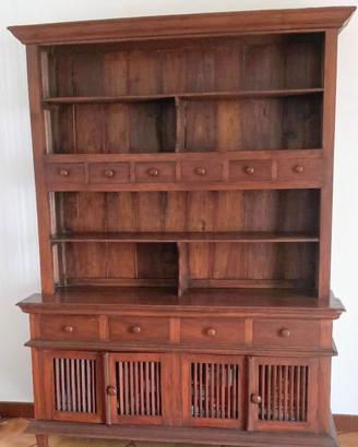 Credenza con Piattaia in Legno Massello 
