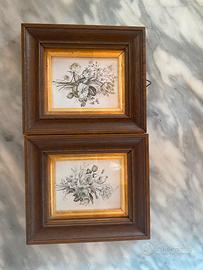 coppia di quadretti artex vintage