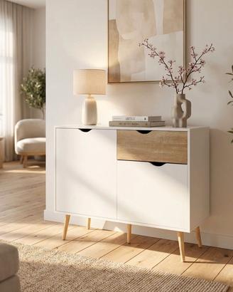 Madia Moderna Legno 147x39x82 Naturale e Marrone