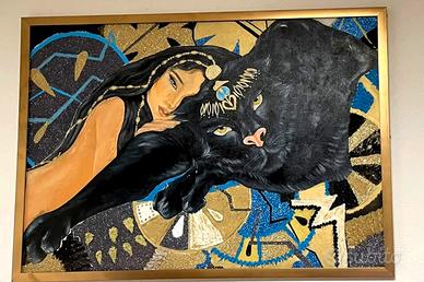 dipinto la regina e la pantera 100x70