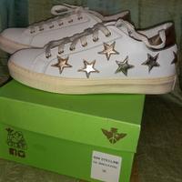 sneakers bianche stelline oro Happiness
