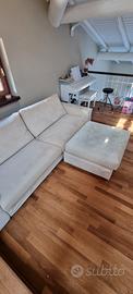 divano 3 posti + pouf chaise longue in velluto