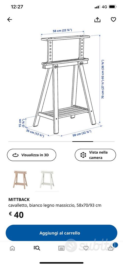 MITTBACK cavalletto, betulla, 58x70/93 cm - IKEA Svizzera