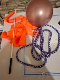 Set ginnastica ritmica palla corda nastro