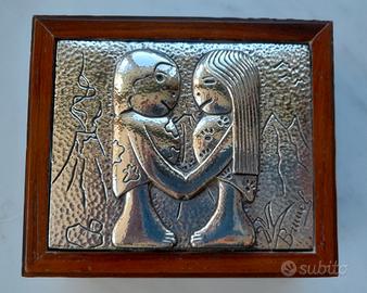 Scatola gioie BRUNEL cofanetto legno Arg925Vintage