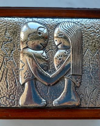 Scatola gioie BRUNEL cofanetto legno Arg925Vintage