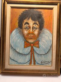 Dipinto a olio "Clown" di Giuseppe Calderaro