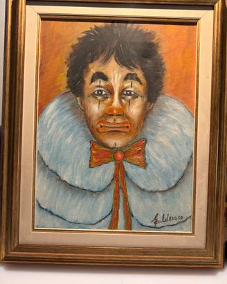 Dipinto a olio "Clown" di Giuseppe Calderaro