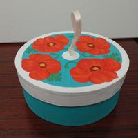 scatola dipinta a mano papaveri 