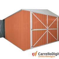 Box acciaio garage lamiera 360x600 legno chiaro