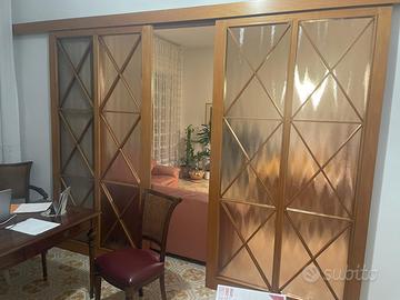 PORTE ARTIGIANALI SCORREVOLI IN LEGNO E VETRO