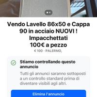 Cappa, piano cottura e lavello