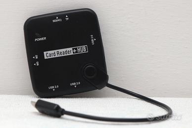 Lettore memory card + Hub USB (Card Reader + HUB)