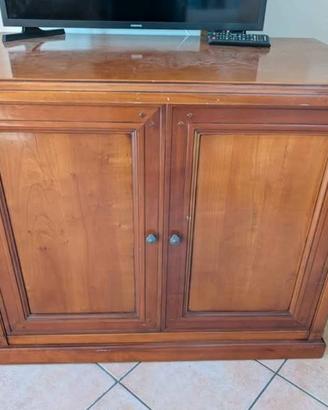 Mobiletto in Legno Pregiato - porta TV dispensa
