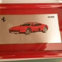 Quadro Ferrari su Lastra argentata