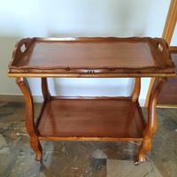 Carrello portavivande in stile legno noce