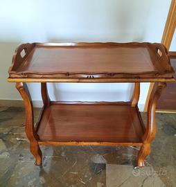 Carrello portavivande in stile legno noce
