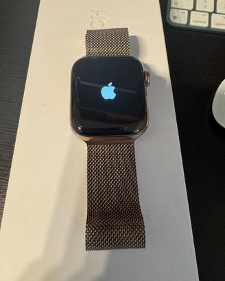 Apple watch serie 5 acciaio oro lte