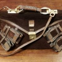 Borsa Renzo Pucci vintage in pelle scamosciata