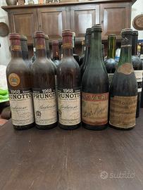 Bottiglie di vino datato.