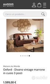 Divano in cuoio “OXFORD” Maison du Monde