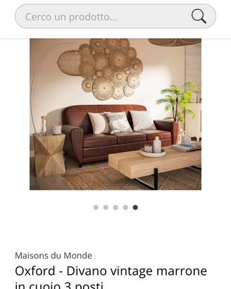Divano in cuoio “OXFORD” Maison du Monde