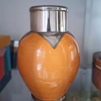 Vaso marocchino in ceramica giallo senape - ocra