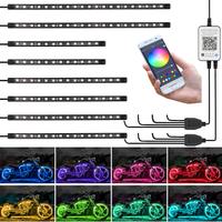 8 Pezzi Kit luci LED per moto, APP Control RGB Sma