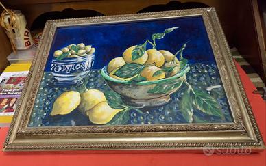 NATURA MORTA DIPINTO ACRILICO SU MDF