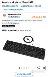 Tastiera USB Amazon basics SIGILLATA