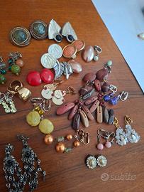 lotto 20 paia orecchini vintage a clips 