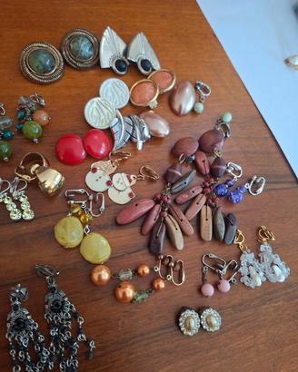 lotto 20 paia orecchini vintage a clips 