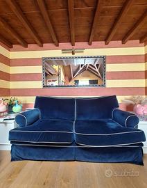 Elegante divano 3 posti blu