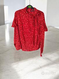 Zara camicia a cuore rosso nero tg M