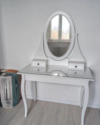HEMNES Toeletta con specchio, bianco,100x50 cm

