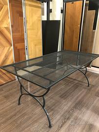 Tavolo rettangolare in ferro battuto