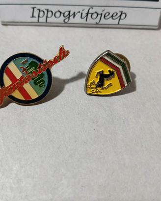 Set 2 Spille pins Ferrari e Alfa Romeo vintage