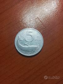 moneta 5 lire del 1954