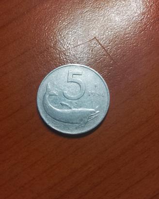 moneta 5 lire del 1954