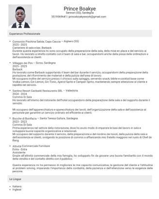 Barback / commis di sala